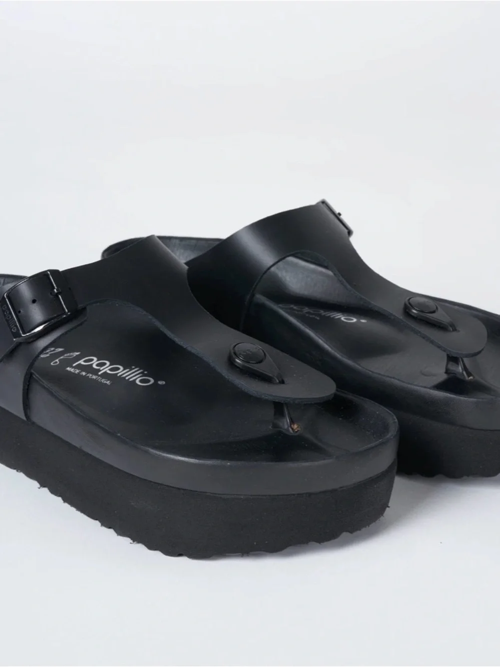 Birkenstock Black Gizeh Pappillio Platform Sandal W 7 NWOT